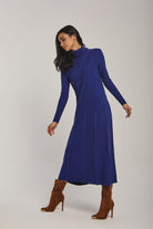 داليدرس فستان نسائي مضلع ميدي كم طويل قطن أبيض