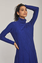 داليدرس فستان نسائي مضلع ميدي كم طويل قطن أبيض