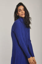 داليدرس فستان نسائي مضلع ميدي كم طويل قطن أبيض