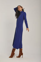 داليدرس فستان نسائي مضلع ميدي كم طويل قطن أبيض