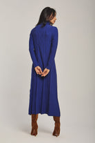 داليدرس فستان نسائي مضلع ميدي كم طويل قطن أبيض