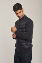 داليدرس جاكيت سادة بف مضلع كم طويل رجالي أزرق داكن