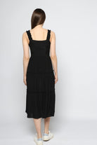 كيتشن فستان ميدي حمالات عريضة ياقة مربعة نسائي