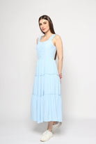 كيتشن فستان ميدي حمالات عريضة ياقة مربعة نسائي