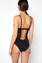 اتام بدلة شد الجسم دانتيل حمالات نسائي أسود