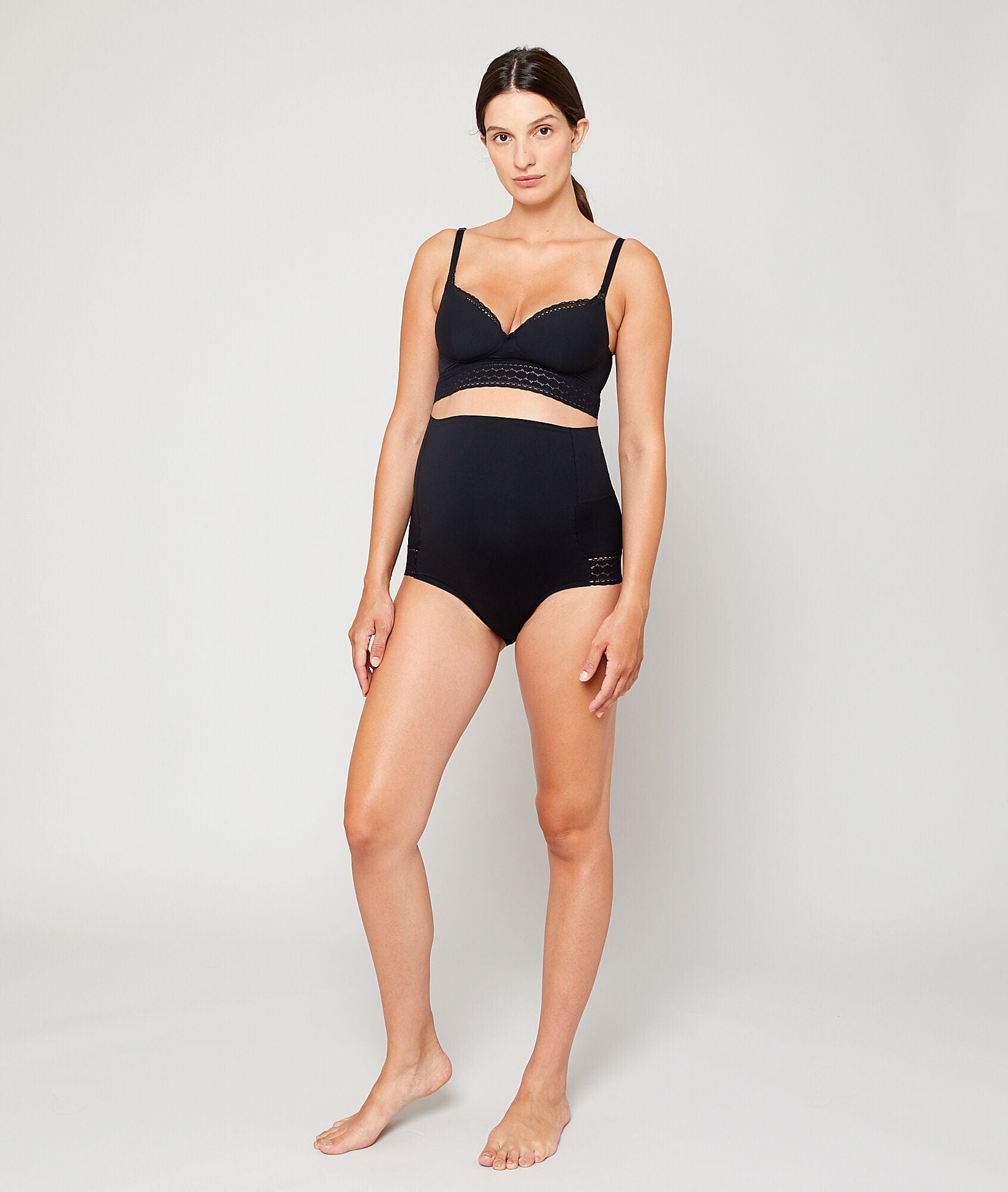 اتام سروال مشد نسائي داخلي لشد البطن للأمهات لون أسود أسود