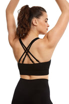 اتام حمالة صدرية رياضية على الخصر بخيوط على الظهر نسائي أسود