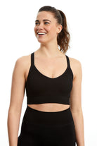 اتام حمالة صدرية رياضية على الخصر بخيوط على الظهر نسائي أسود