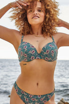 اتام حمالة صدر سباحة منقوشة بحمالات نسائي متعدد الألوان