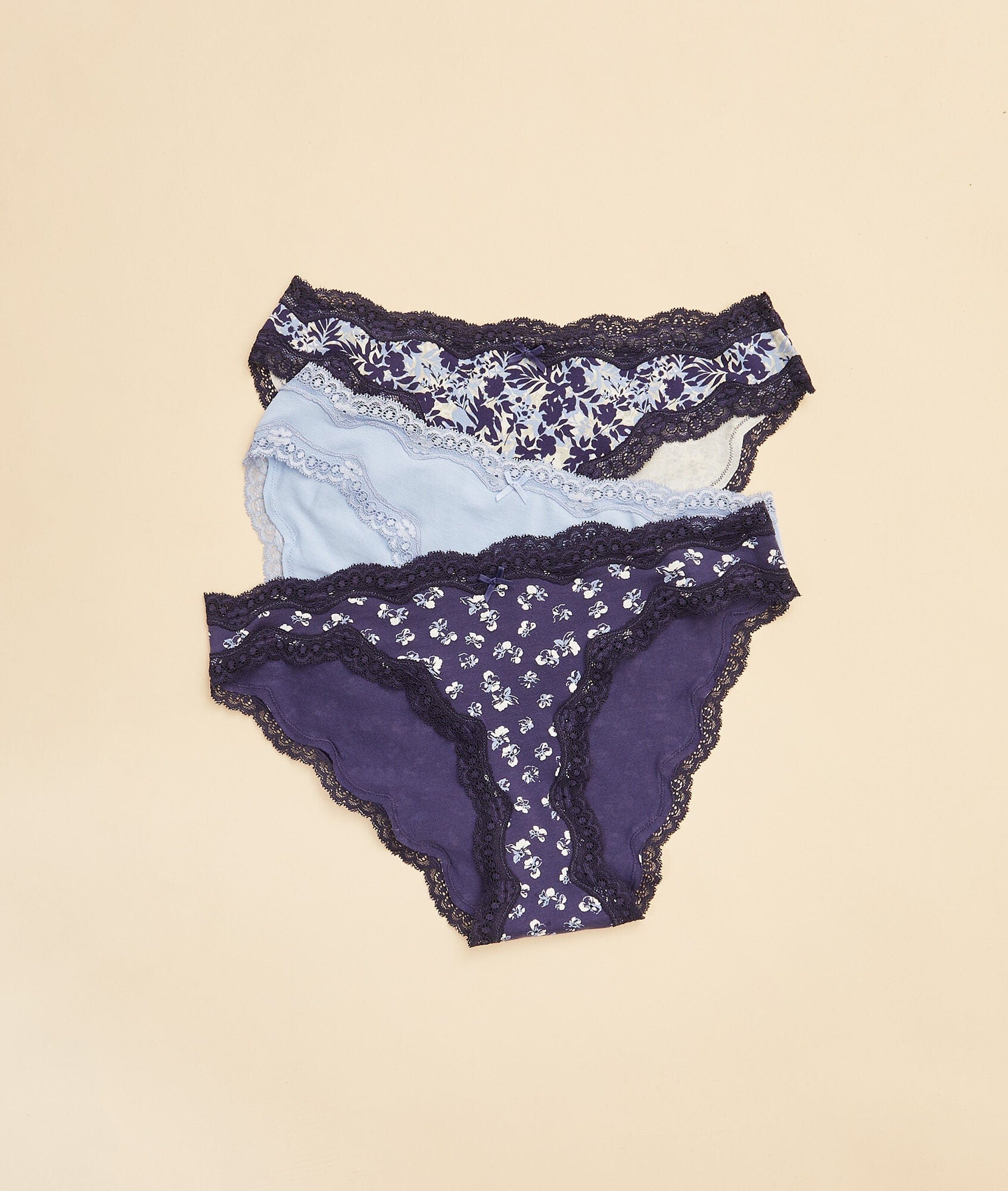 اتام سروال مشجر مزين بدانتيل نسائي أزرق غامق