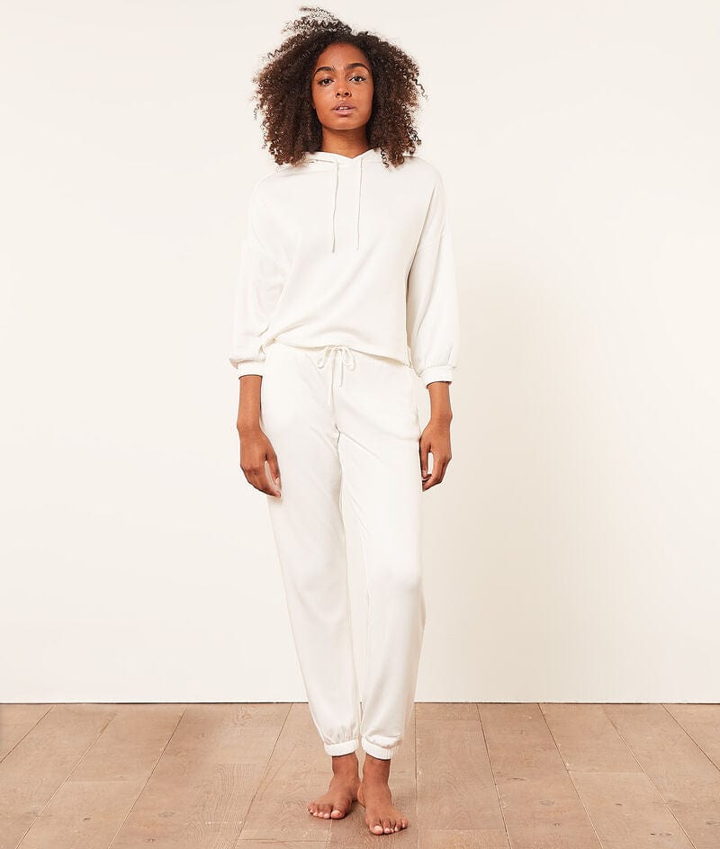 اتام سويت بانتس رياضي طويل واسع مع رباط على الخصر نسائي بيج فاتح