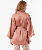 اتام بيجامة نوم 3 قطع بنطلون مشجر وتوب مع كارديجان سادة نسائي رملي