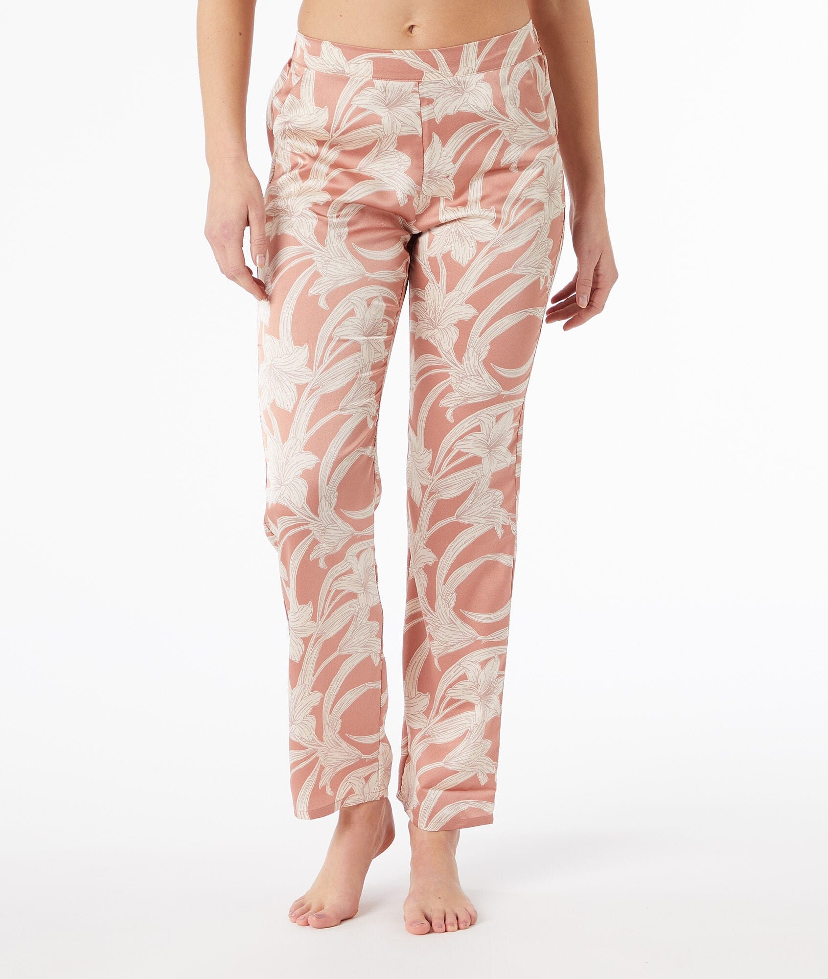 اتام بيجامة نوم 3 قطع بنطلون مشجر وتوب مع كارديجان سادة نسائي رملي