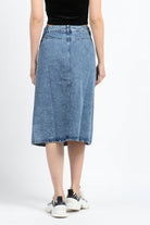 كيتشن تنورة ميدي جينز بجيوب أمامية وأزرار