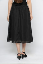 كيتشن تنورة ميدي واسعة مخرمة مبطنة