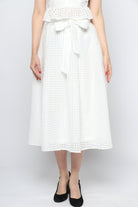 كيتشن تنورة ميدي واسعة مخرمة مبطنة