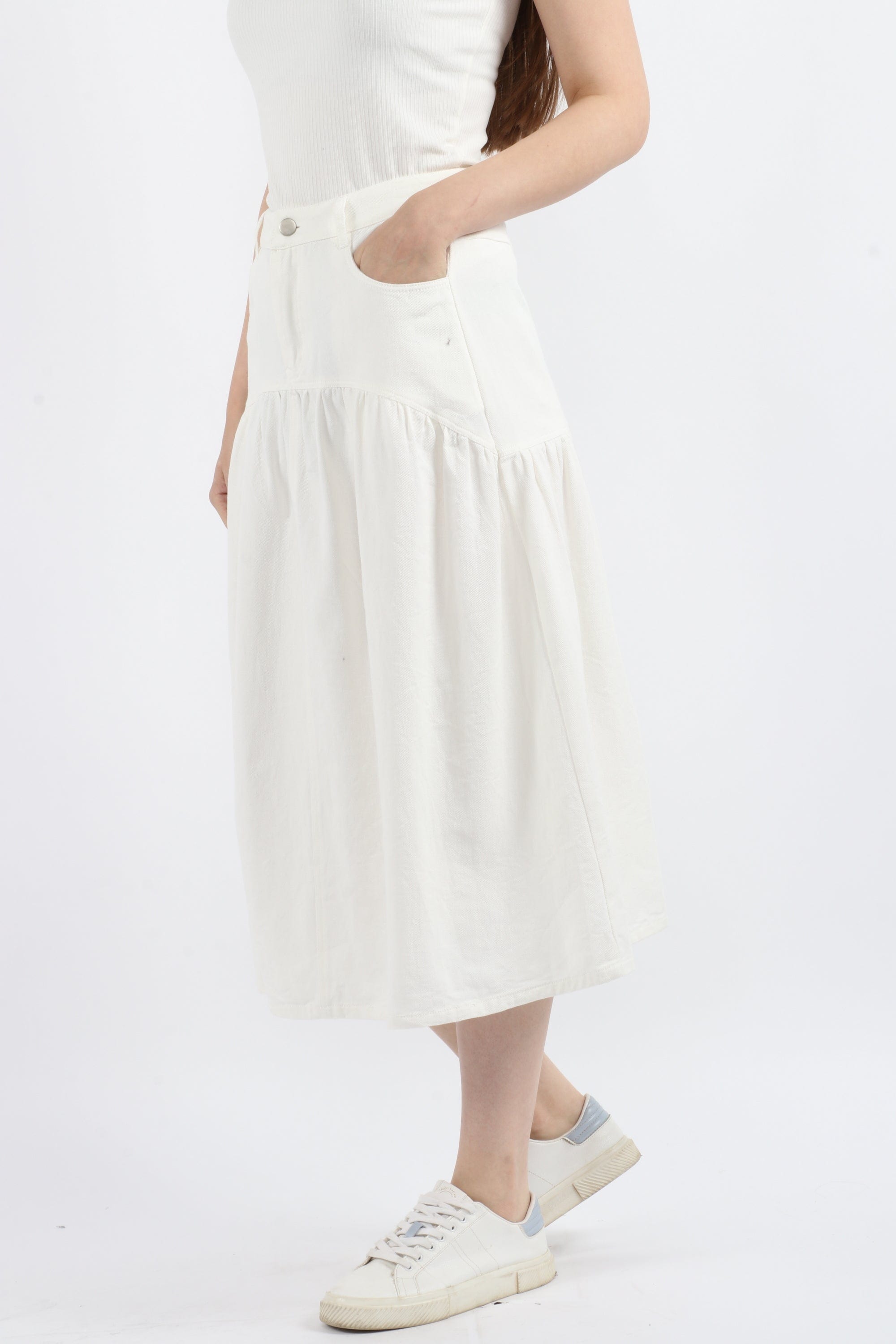 كيتشن تنورة ميدي سادة واسعة نسائي