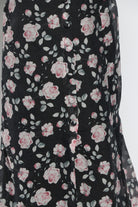 كيتشن جيبة ميدي موردة شيفون مكشكشة من أسفل