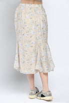 كيتشن جيبة ميدي موردة شيفون مكشكشة من أسفل