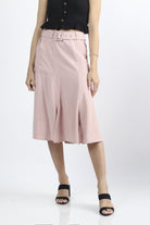 كيتشن تنورة ميدي بحزام خصر عريض مزودة بجيوب