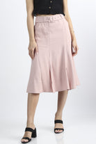 كيتشن تنورة ميدي بحزام خصر عريض مزودة بجيوب