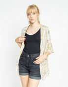 شانا جاكيت منقوش 3/4 كم نسائي رملي