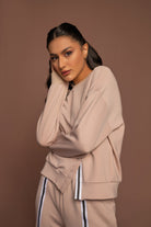 نتشي بلوزة أوفر سايز نسائية مفتوحة من الأمام