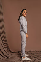 نتشي بنطلون رياضي خطين من الجانب خصر عال نسائي