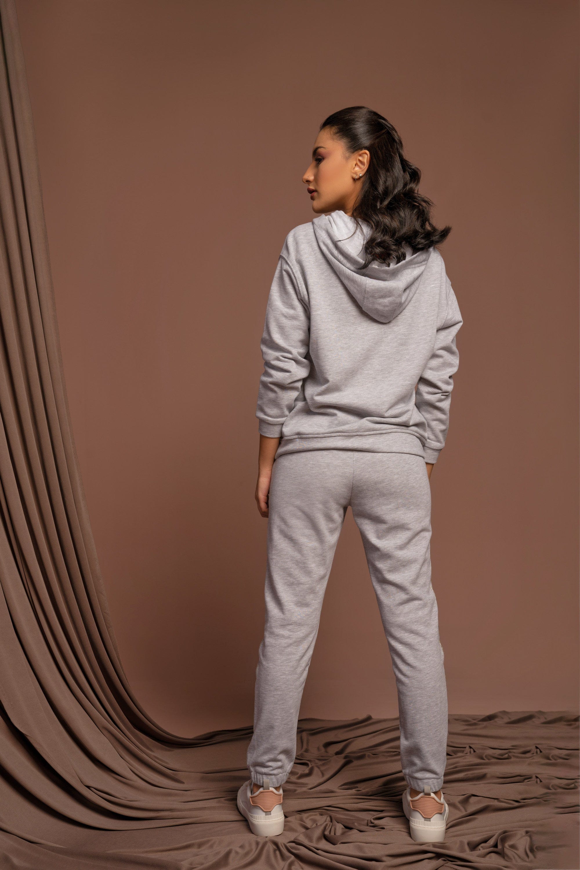 نتشي بنطلون رياضي خطين من الجانب خصر عال نسائي