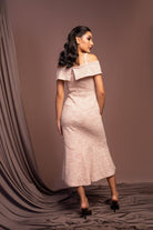 نتشي فستان صوف طويل نسائي بدون أكتاف