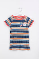 جينجرسنابس فستان بناتي مخطط بالعرض نص كم متعدد الألوان