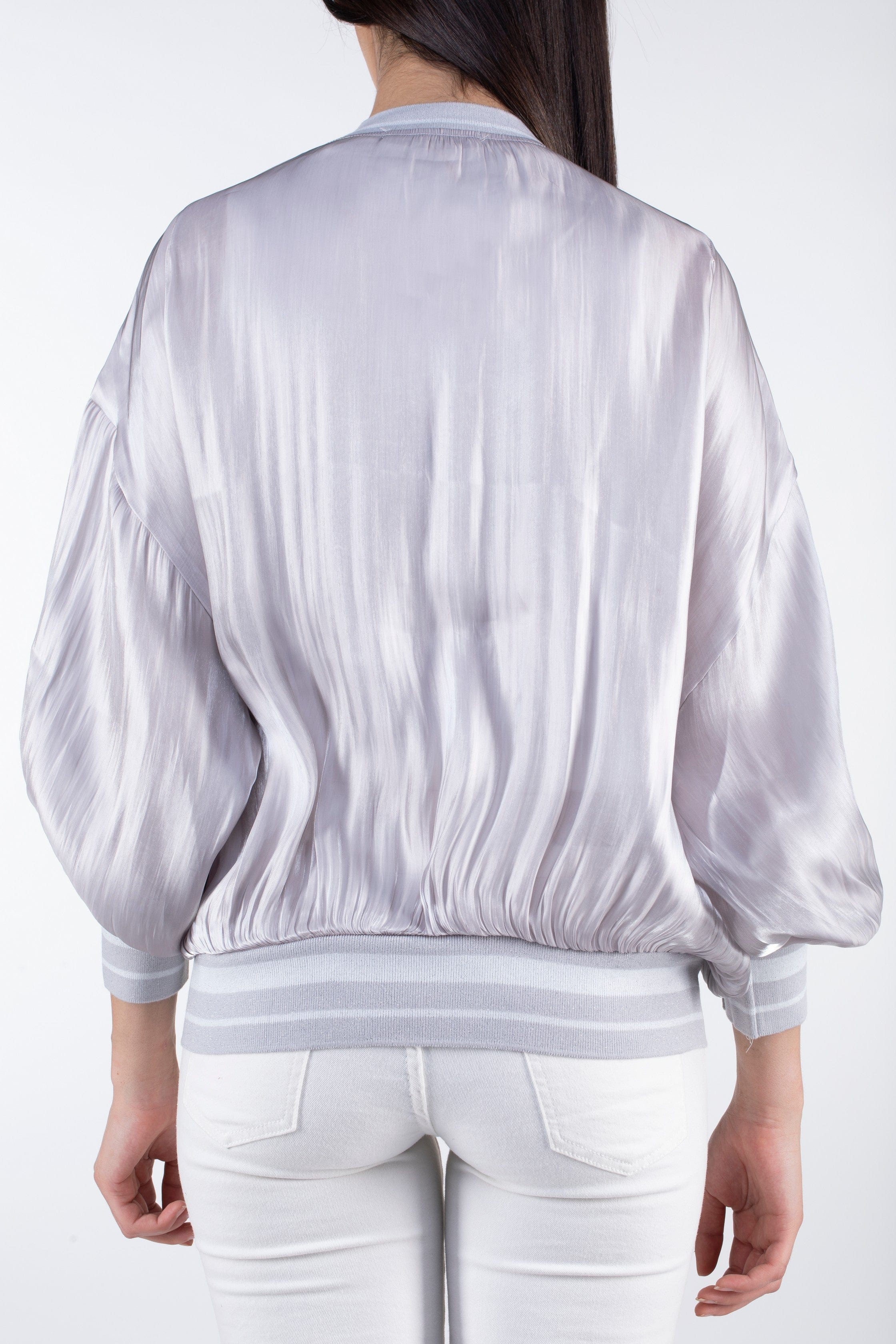 كيتشن جاكيت بسحاب بدون ياقة كم طويل نسائي