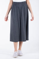 ميكا تنورة ميدي قطن سادة بخصر مطاط