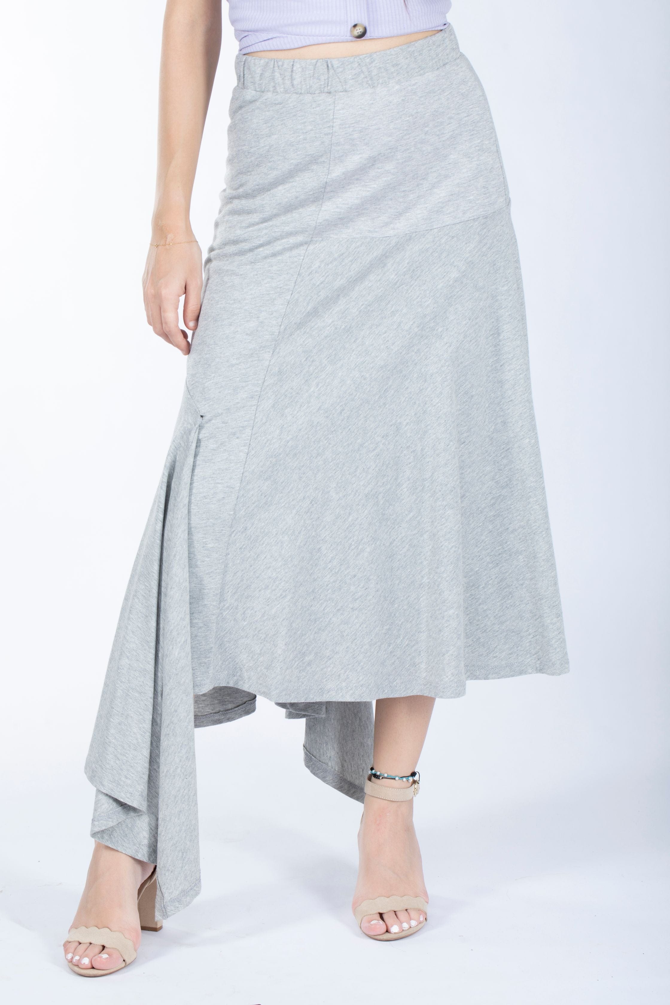 كيتشن تنورة ميدي سادة طويلة من الجانب