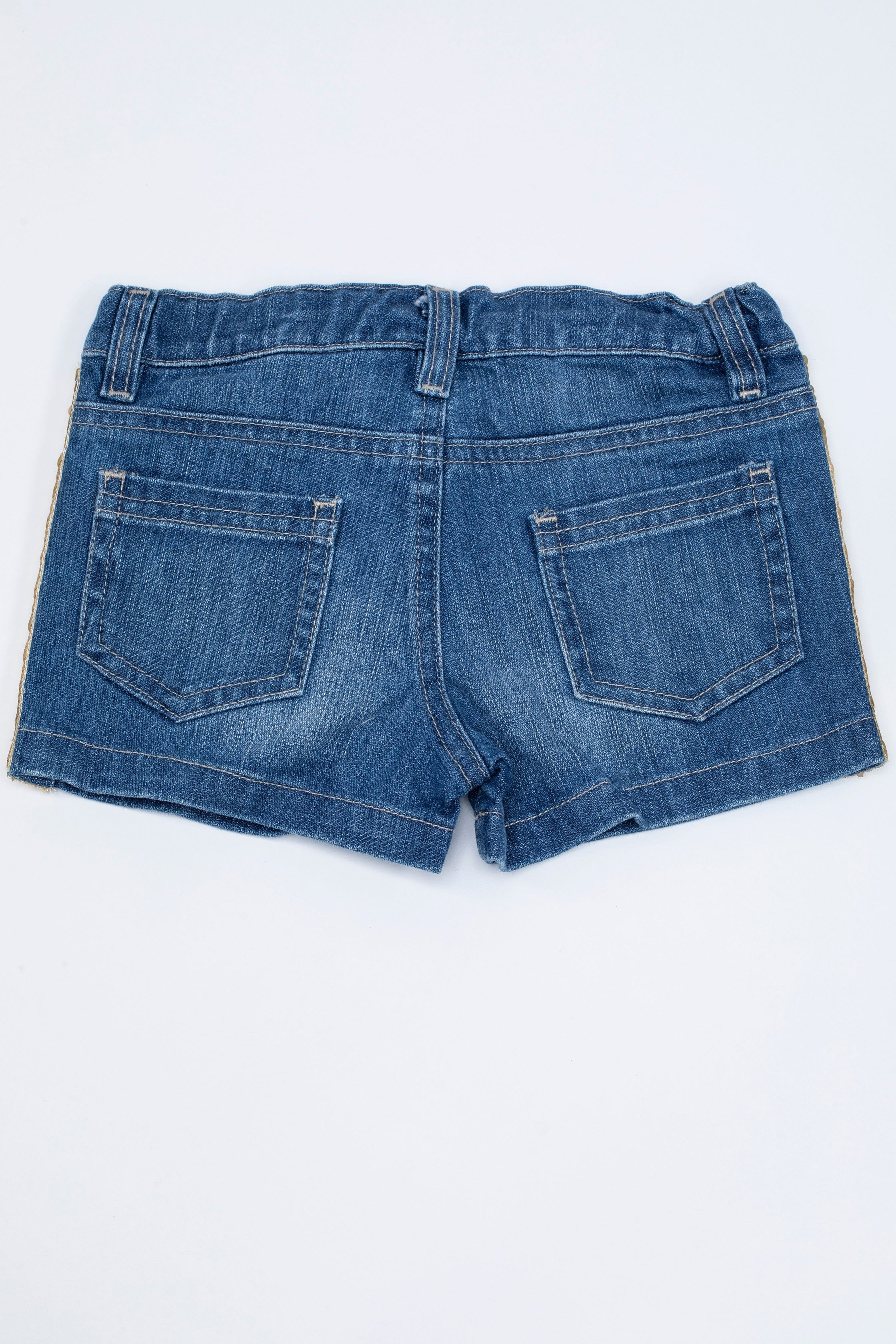 جينجرسنابس شورت بناتي جينز قشر سمك من الجانبين دينم أزرق غامق