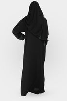 جوهرة عباية كريب ملفوفة من التفتا خضراء بجيب من الأمام أسود