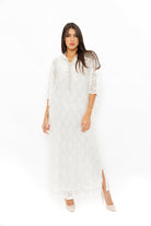 ديامانتين عباية دانتيل شفافة 3/4 كم نسائي