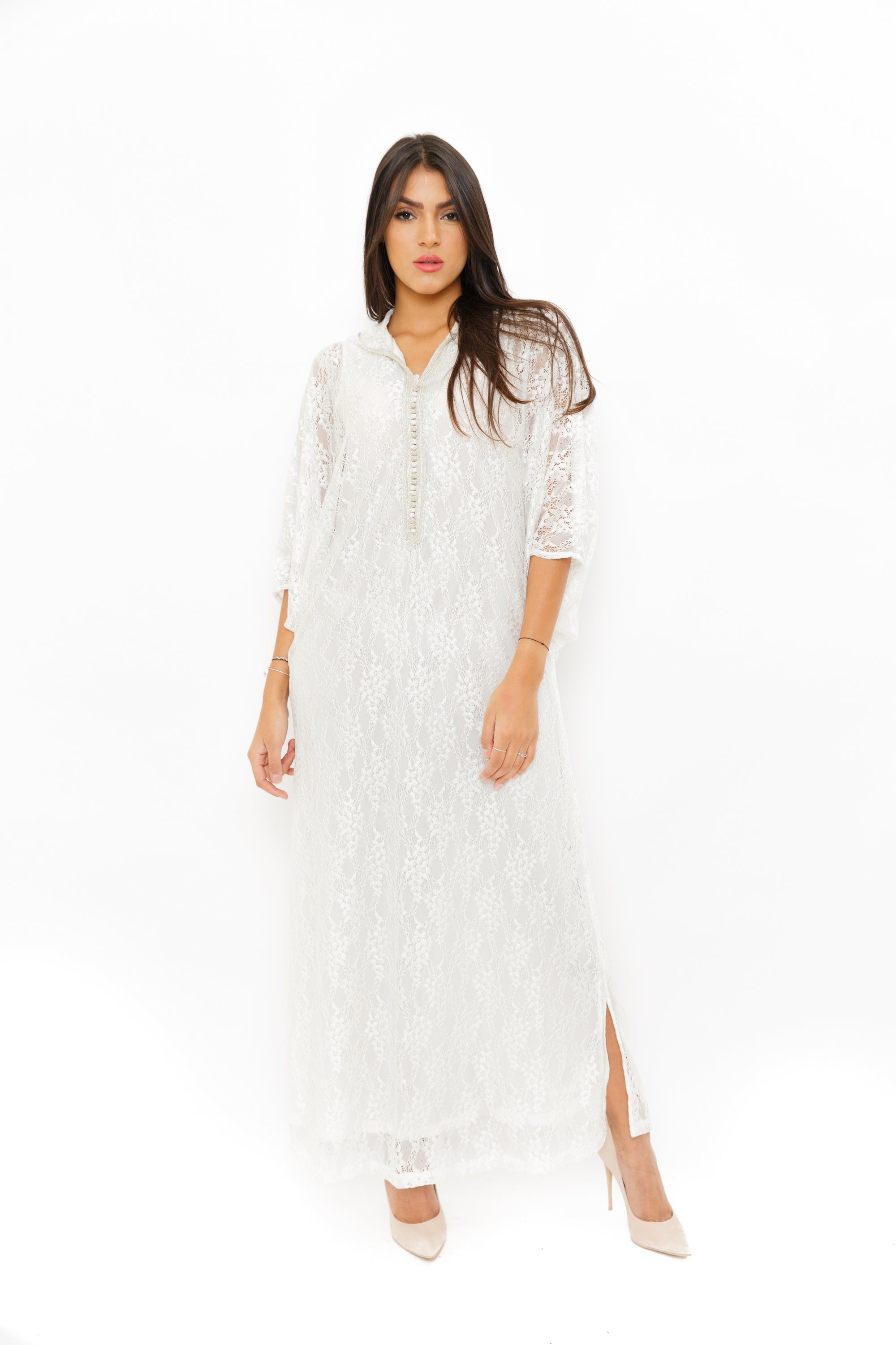 ديامانتين عباية دانتيل شفافة 3/4 كم نسائي