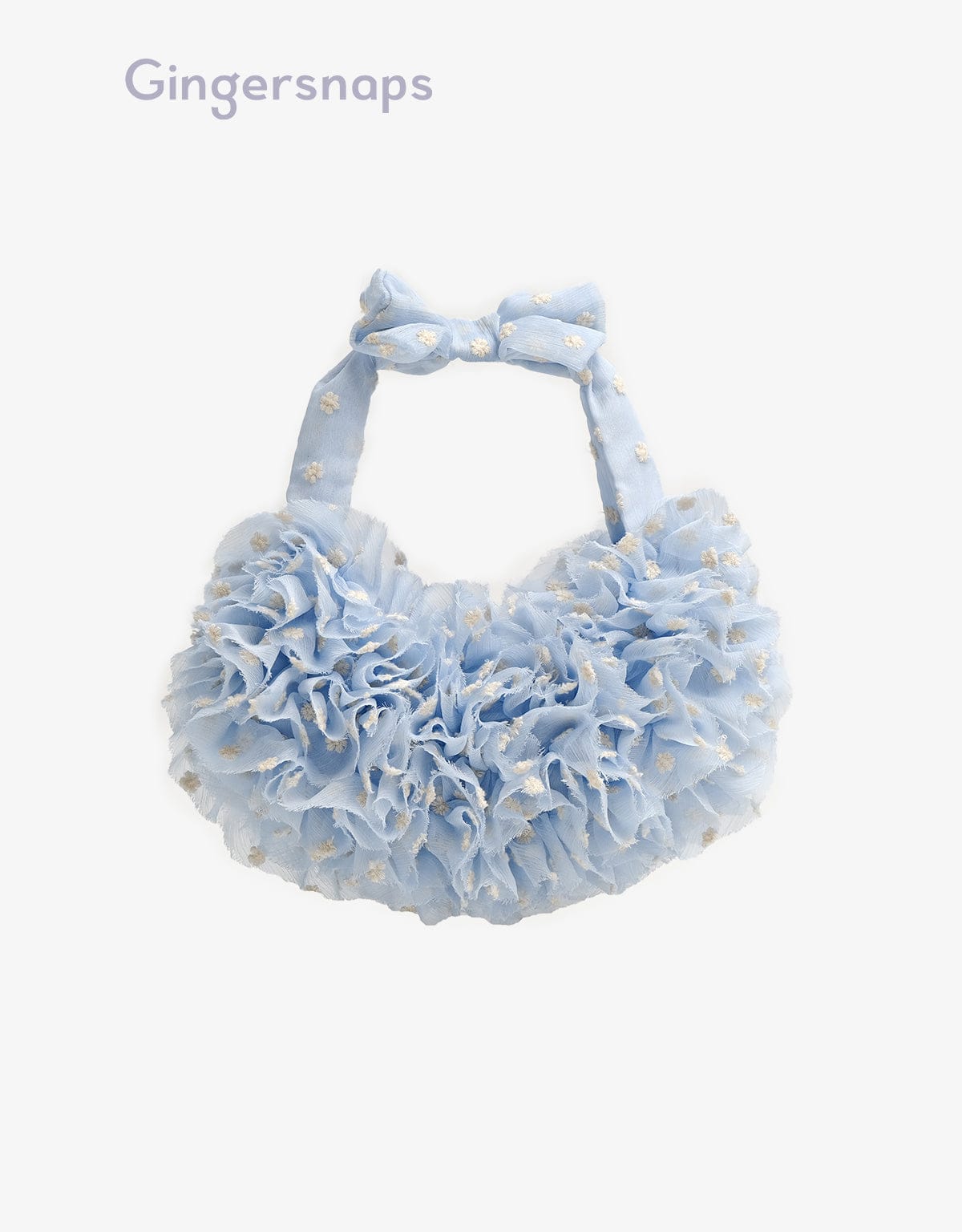 جينجرسنابس حقيبة كتف منقوشة مكشكشة بفيونكة بناتي أزرق