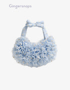 جينجرسنابس حقيبة كتف منقوشة مكشكشة بفيونكة بناتي أزرق