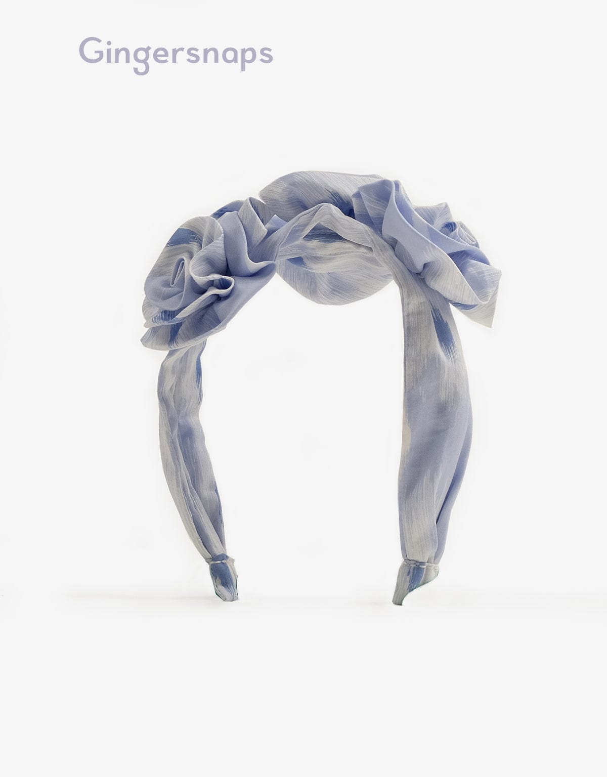 جينجرسنابس طوق شعر على شكل ورد بناتي أزرق