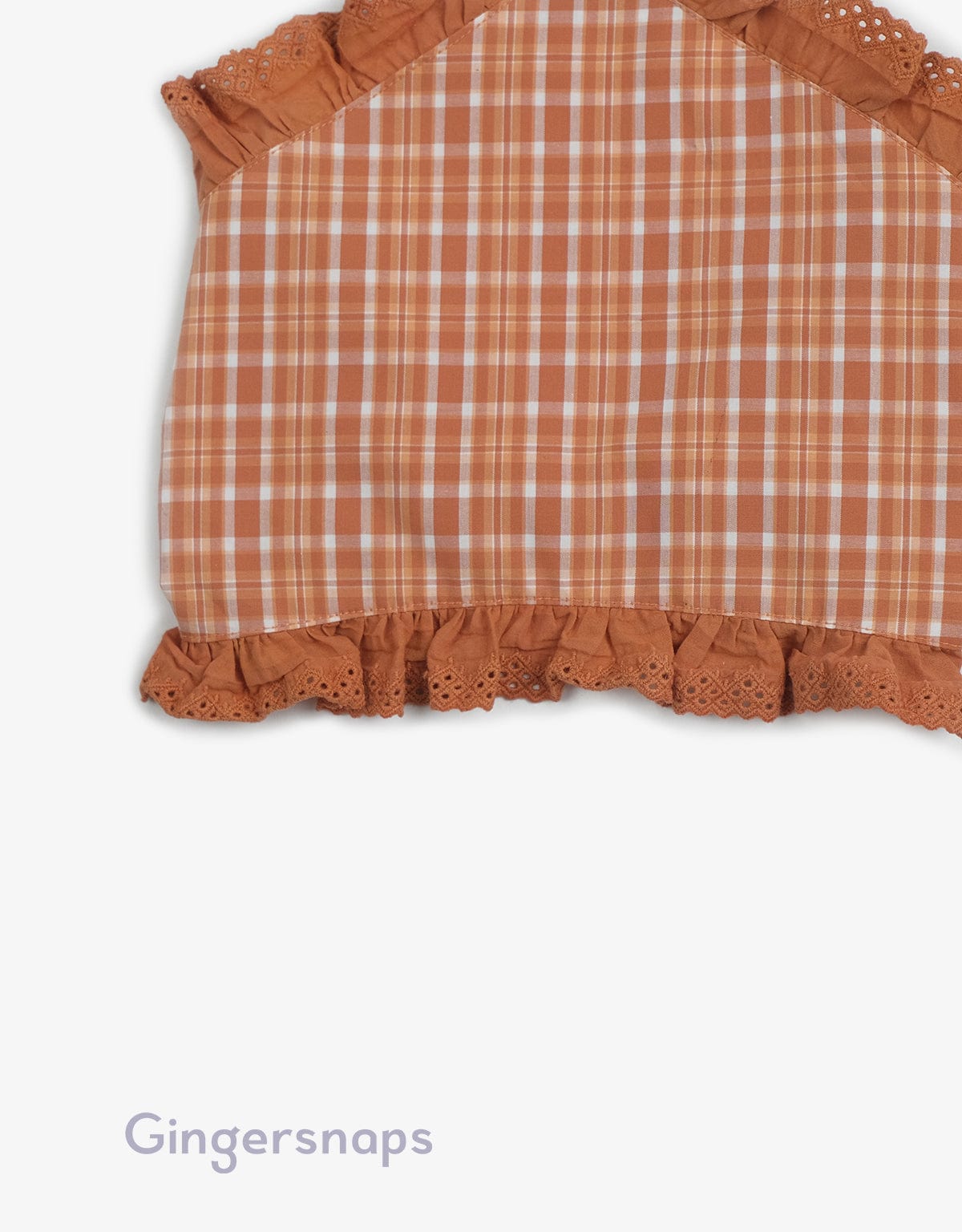 جينجرسنابس ربطة رأس مربعات مكشكشة بناتي بني