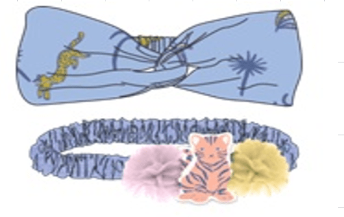 جينجرسنابس طوق شعر بناتي بفيونكة متعدد الألوان
