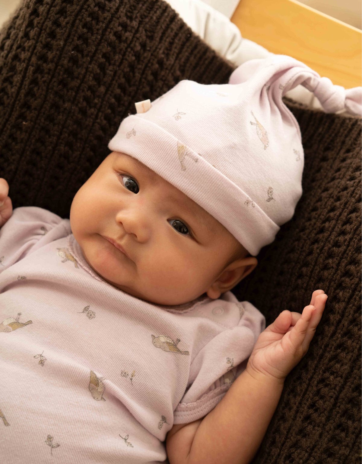 جينجرسنابس سالوبيت أطفال مواليد منقوش كم طويل وقبعة أرجواني