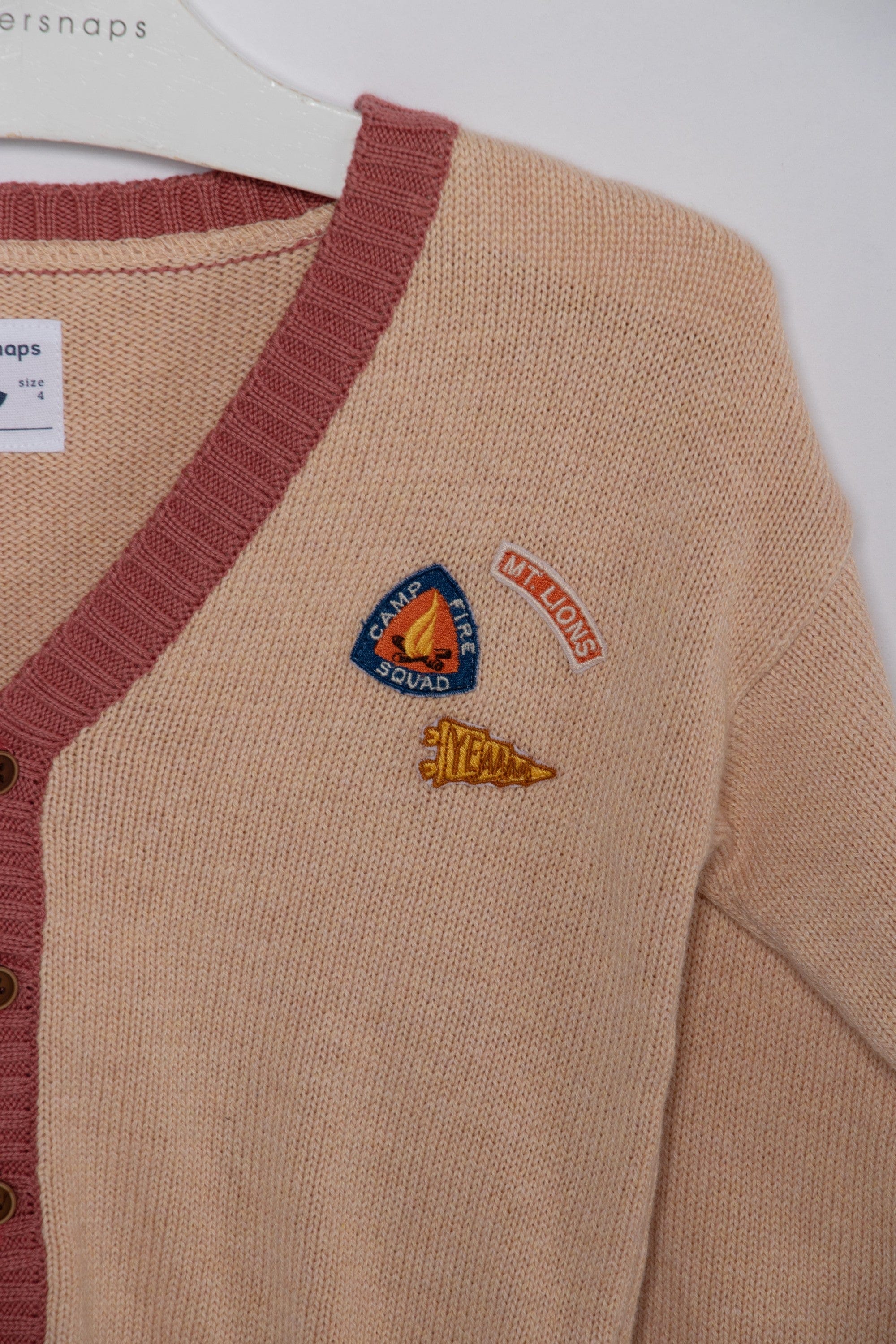 جينجرسنابس كارديجان ولادي بأزرار أمامية وبادج كم طويل أصفر بني