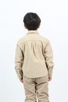 جينجرسنابس سترة خفيفة بأزرار أمامية وجيوب كم طويل أولادي رضع بيج