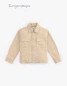 جينجرسنابس جاكيت أولادي أزرار أمامية كم طويل بيج