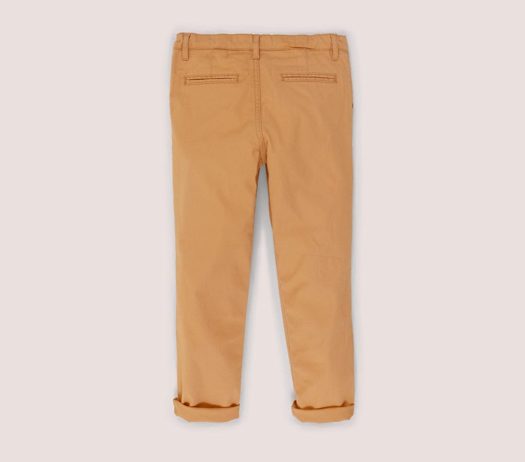 جينجرسنابس بنطلون ولادي سادة بسحاب وزرار أمامي برتقالي غامق