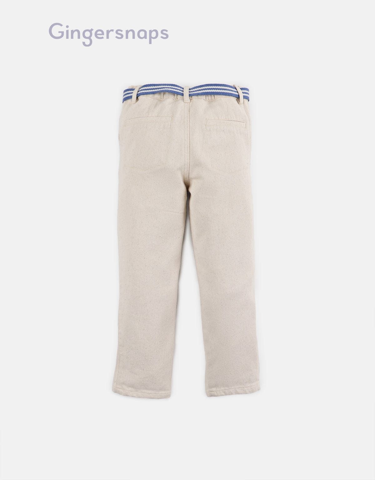 جينجرسنابس بنطلون ولادي سادة بسحاب وجيوب جانبية أبيض