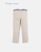 جينجرسنابس بنطلون ولادي سادة بسحاب وجيوب جانبية أبيض